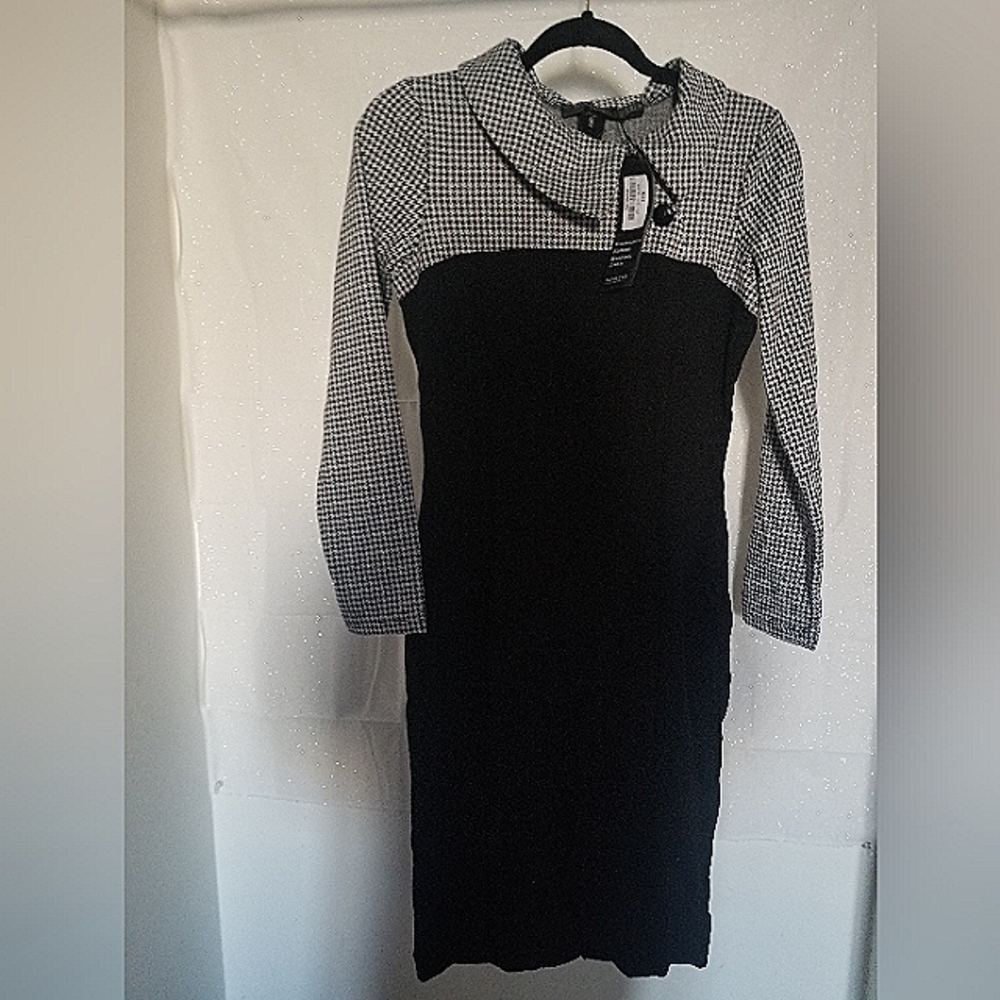 Homeyee Black and White Dress